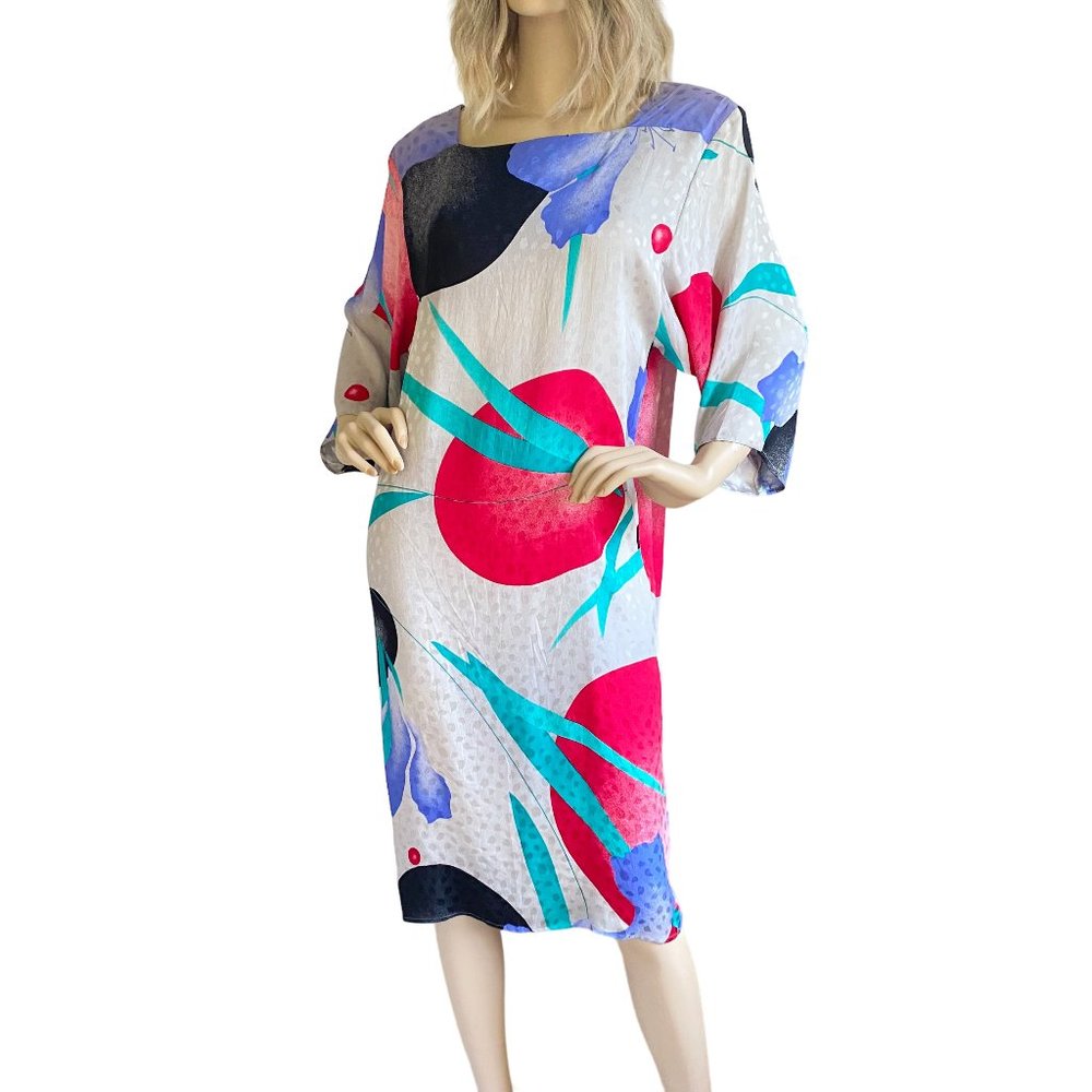 FLora Kung NWOT silk iris kimono dress - see description